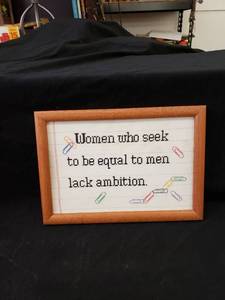 lot 1968 image: crosstitch women plaque