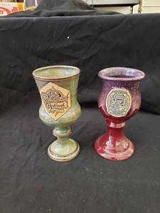 lot 1988 image: pair KC Renaissance Festival goblets