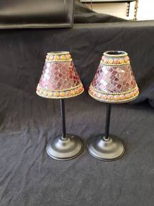 lot 2011 image: pair tealight lamps