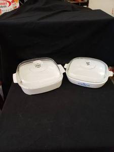 lot 2028 image: pair Corning Ware casseroles