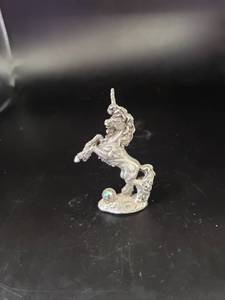 lot 2054 image: pewter unicorn wcrystal