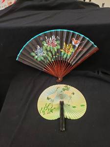 lot 2062 image: pair hand folding fans