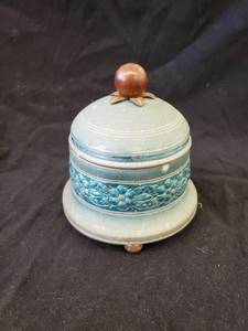 lot 2120 image: old metal lidded music box works