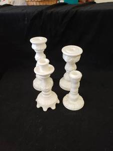 lot 2138 image: set 4 white candleholders