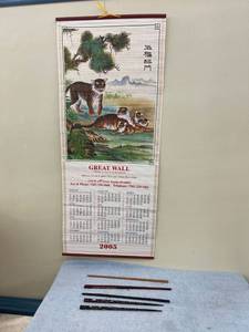 lot 8111 image: calendar and chop sticks