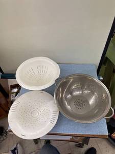 lot 8127 image: 2 huge strainers
