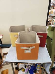 lot 8167 image: set 3 cube storage bins 11 square