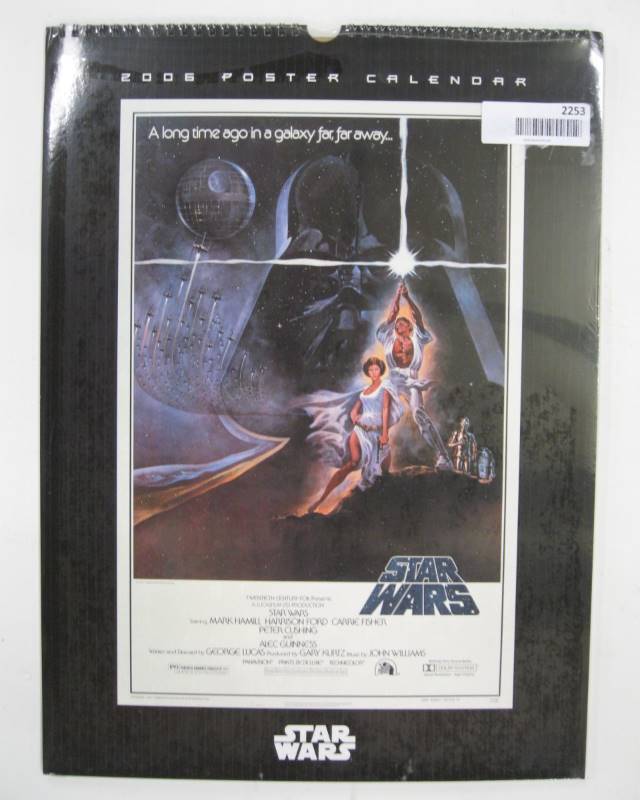 lot 2253 image: Star Wars 2006 Poster Wall Calendar 12 Month
