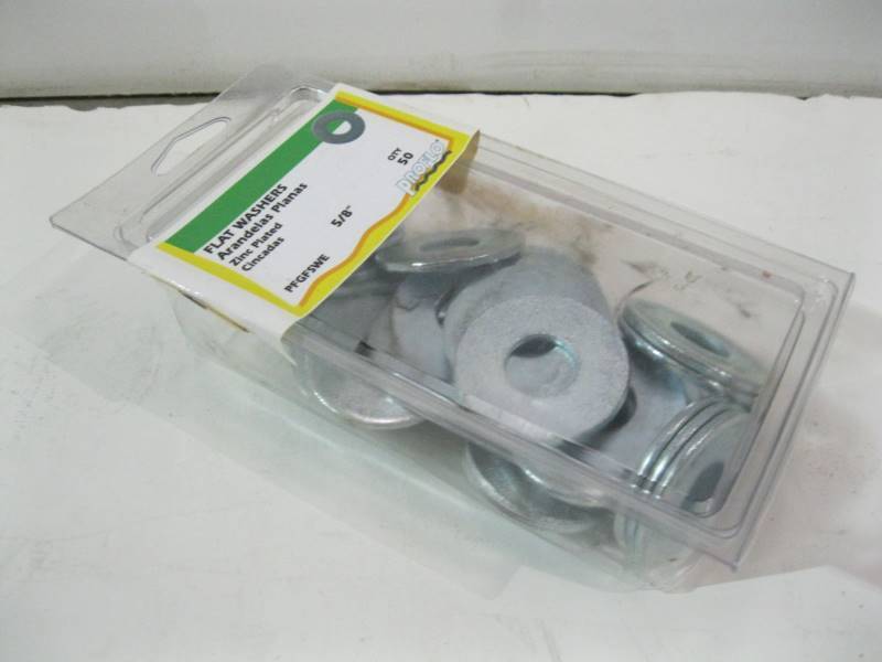 lot 2316 image: 58 Flat Washers Zinc Steel Pack of 50