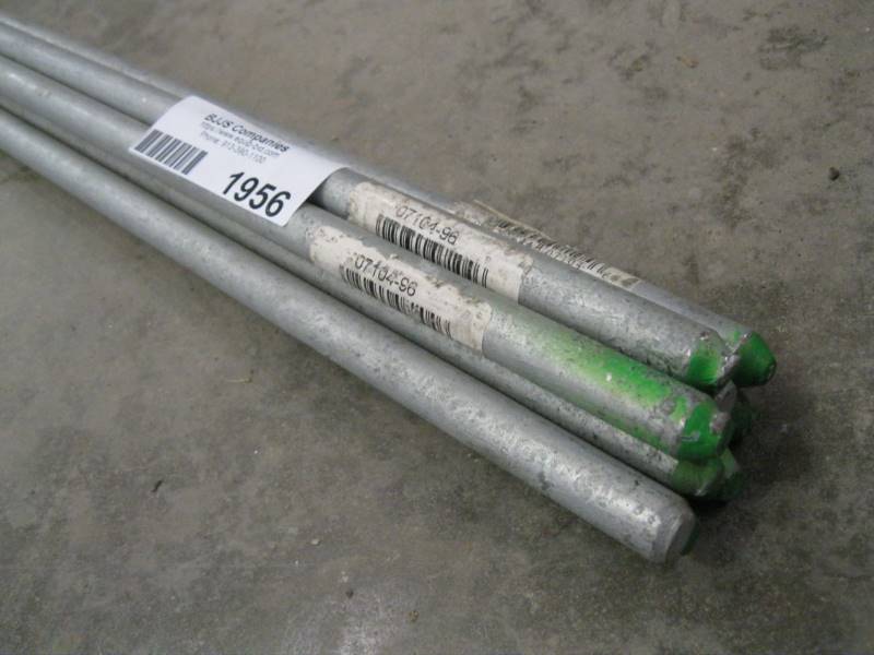 lot 1956 image: Galvanized Ground Rod 12 x 6 foot Set of 9