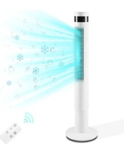 lot 5333 image: Antarctic Star Tower Fan Portable Electric Oscillating Fan Quiet Cooling Remote Control Standing Bladeless Floor Fans 3 Speeds Wind Modes Timer Bedroom Office (43 inch, White)