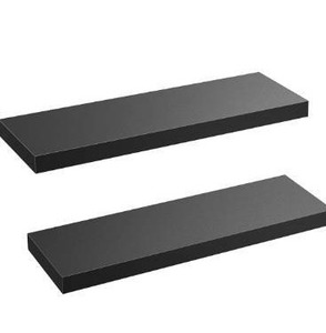 lot 5348 image: AMADA HOMEFURNISHING Floating Shelves Wall Mounted, 24 x 9 Inch Wall Shelves for Bathroom, Bedroom, Living Room, Black Shelves Set of 2 - AMFS05