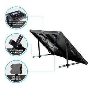 lot 5357 image: Renogy 100 Watt 12 Volt Monocrystalline Foldable 2Pcs 50W Solar Panel Suitcase with 20A Waterproof Controller