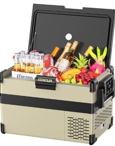 lot 5387 image: EENOUR 12 Volt Car Refrigerator 34qt(32L), Portable Freezer Truck Fridge Dual Zone, Electric Compressor Cooler with 1224V DC and 100-240V AC for Travel, RV, Camping, Fishing and Home Use