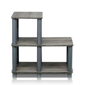 lot 5400 image: Furinno 14032GY  GY Turn - N - Tube Accent Decorative Shelf French Oak  Grey