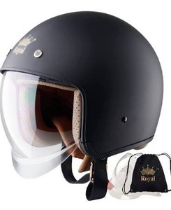 lot 5401 image: Royal M139 Open Face Motorcycle Helmet - Retro Motorcycle Helmets, Vintage & Classic Style, 34 Vespa Helmet, Multi-Sport Impact Protection with Unique Design for Adult Women and Men Med