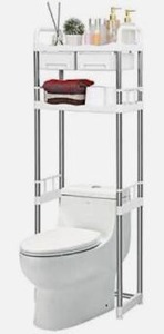 lot 5403 image: Majade Bathroom Over The Toilet Ladder Shelf 2 Tier Over Toilet Storage Shelf