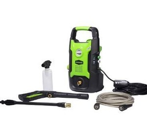lot 5406 image: Greenworks 1500 PSI 1.2 GPM Pressure Washer (Upright Hand-Carry)