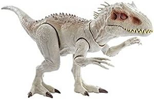 lot 5410 image: Jurassic World Destroy N Devour Indominus Rex with Chomping Mouth, Slashing Arms, Lights & Realistic Sounds, Swallows 3 Human Action Figures