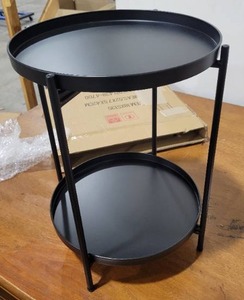 lot 8058 image: Round Black Side Table