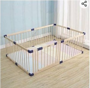 lot 8090 image: Wooden Kids Play Fence with Door,Safe Zone Playpen , Baby Safety Play Center Yard, Safe Play Area Indoor Kids Safety Activity Center Playard Without Mat