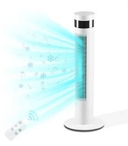lot 8096 image: Antarctic Star Tower Fan Portable Electric Oscillating Fan Quiet Cooling Remote Control Standing Bladeless Floor Fans 3 Speeds Wind Modes Timer Bedroom Office (36 inch, White)
