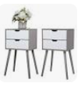 lot 5305 image: Spakoo 2 Pcs Nightstand Gray