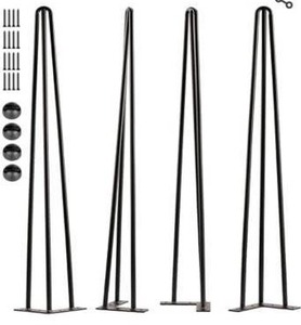 lot 8105 image: SPACEEUP 40 Hairpin Table Legs, 4PCS Coffee Desk Legs with Rubber Floor Protectors, Heavy Duty Metal Furniture Legs 3 Rods for Home DIY Bench Desk Bar Dining End Table Chairs