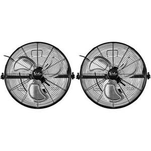 lot 8136 image: Simple Deluxe HIFANXWALLMOUNT20X2 20 inch Industrial Wall Mount Fan 3 Speed Commercial Ventilation Metal Fan for Warehouse Greenhouse Workshop Patio Factory Basement Black 2-Pack