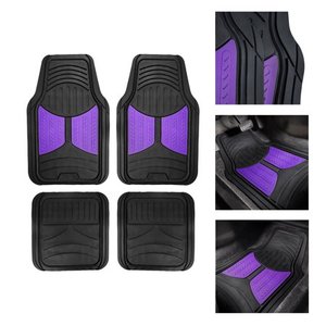lot 8139 image: FH Group Heavy Duty Rubber Trim to Fit Monster Eye Floor Mats-4 Pieces, Purple