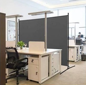 lot 8148 image: Office Partition Room Divider 72 inch Privacy Screens 6 Ft Updated Thicker Portable Partition Screen (Dark Grey)