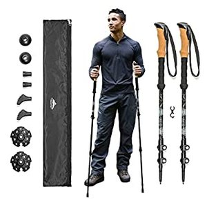 lot 8151 image: Cascade Mountain Tech Trekking Poles - Aluminum Hiking Walking Sticks with Adjustable Locks Expandable to 54 (Set of 2) (B088P9Z562)