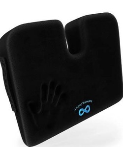 lot 8163 image: Everlasting Comfort Car and Truck Seat Cushion - Memory Foam Wedge Chair Driving Pillow (Black)