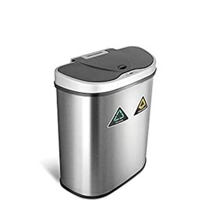 lot 5420 image: Dual Compartment Motion Sensor Trash Can, 18.5 Gallon