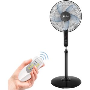 lot 5424 image: Simple Deluxe Oscillating 16 Adjustable 3 Speed Pedestal Stand Fan with Remote Control for Indoor, Bedroom, Living Room, Home Office & College Dorm Use, 16 Inch, Black