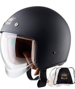 lot 5425 image: Royal M139 Open Face Motorcycle Helmet - Retro Motorcycle Helmets, Vintage & Classic Style, 34 Vespa Helmet, Multi-Sport Impact Protection with Unique Design for Adult Women and Men Med