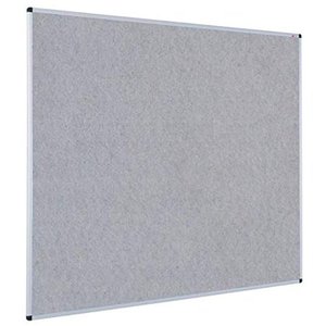 lot 5438 image: VIZ-PRO Notice Board Felt Gray 36 X 24 Inches Silver Aluminium Frame