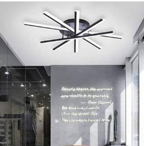 lot 5444 image: LED Ceiling Light, Ganeed Flush Mount Ceiling Lamps, Modern Ceiling Lighting Fixtures 58W Black Metal Acrylic Creative LED Chandelier for Living Room,Bedroom,Dining Room, Cool White, 6500K