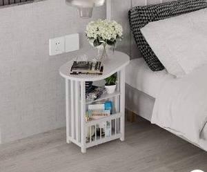 lot 5448 image: VIVIJASON Folding Side End Table  Multifunction Nightstand with Storage Shelves