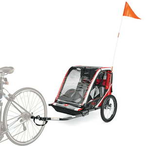 lot 5466 image: Allen Sports Deluxe Steel 2-Child Bicycle Trailer T2 Red