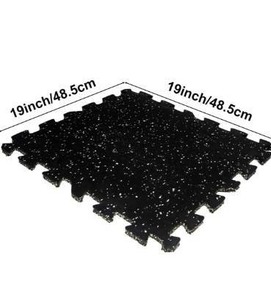 lot 5475 image: 0.6 Interlocking Rubber Gym Tiles 6pcs 19 x 19 Interlocking Floor Mats Heavy Duty Interlocking Rubber Gym Tiles for Home Fitness, Gym Workouts