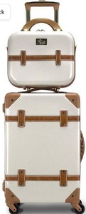 lot 5477 image: Chariot CH-505 Gatsby 2-Piece Hardside Luggage and Beauty Case Set -Ivory