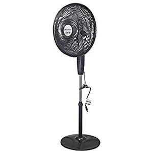 lot 5494 image: Comfort Zone 18 3-Speed Powr Curve Oscillating Pedestal Fan BlackSilver