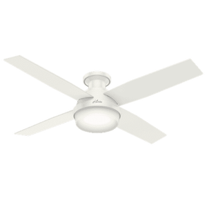 lot 5503 image: Hunter 59242 Dempsey 52 2-Light LED Indoor Ceiling Fan in White