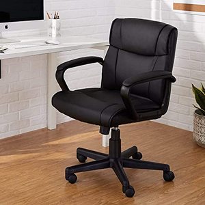 lot 5508 image: Amazon Basics Padded Office Desk Chair with Armrests, Adjustable HeightTilt, 360-Degree Swivel, 275Lb Capacity - Black