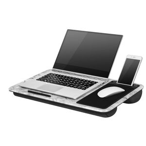 lot 5515 image: LapGear - Home Office Lap Desk for 15.6 Laptop - White Marble