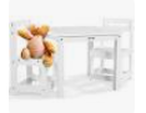 lot 5501 image: Bateso Table & 2 Chairs White