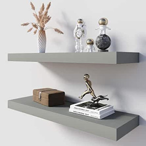 lot 1096 image: 24 x 8 x 3 inch Floating Wall Shelf-small, Graywash