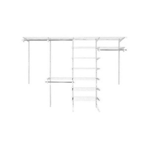 lot 1101 image: Rubbermaid FastTrack 6 to 10 Ft Wide White Wire Closet Configuration Storage Kit