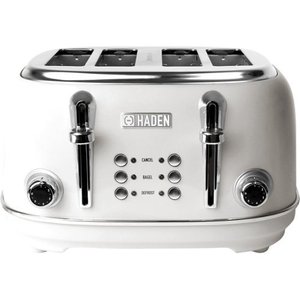 lot 1112 image: Haden - Haden-Heritage 4-Slice Toaster Wide Slot for Bagels with Multi Settings - Ivory